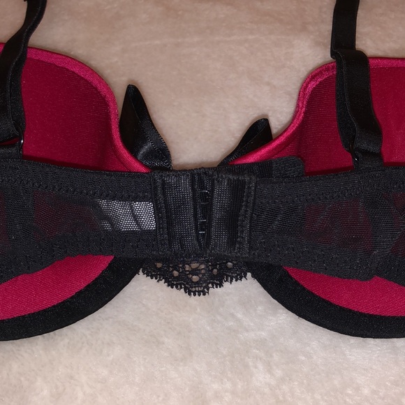 Gilligan & O’Malley Intimates Red & Black Lace Sexy Push-Up Bra - 34C - Picture 6 of 8